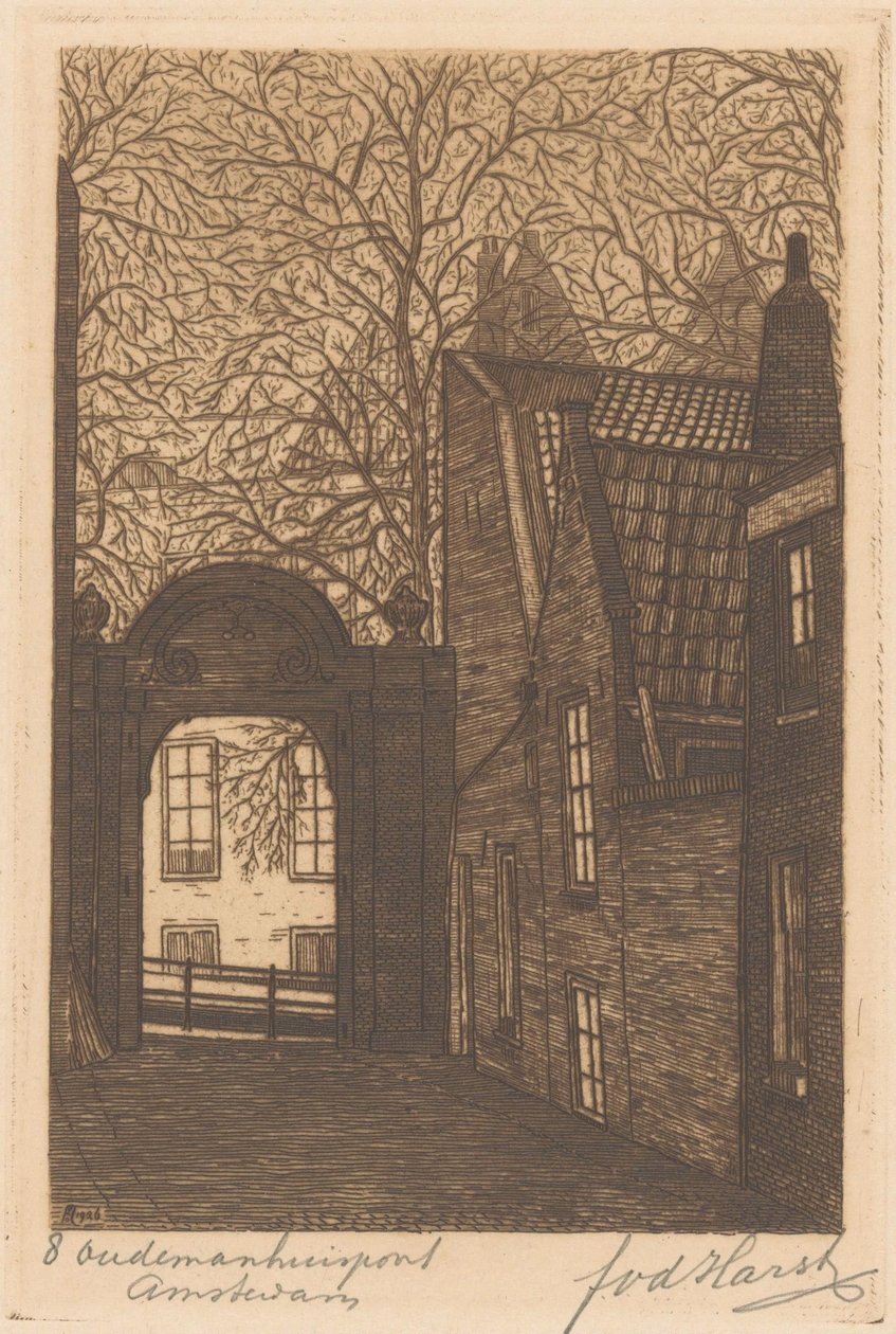 Oudemanhuispoort Amszterdamban alkotó: Frederik van der Harst (signed by artist)