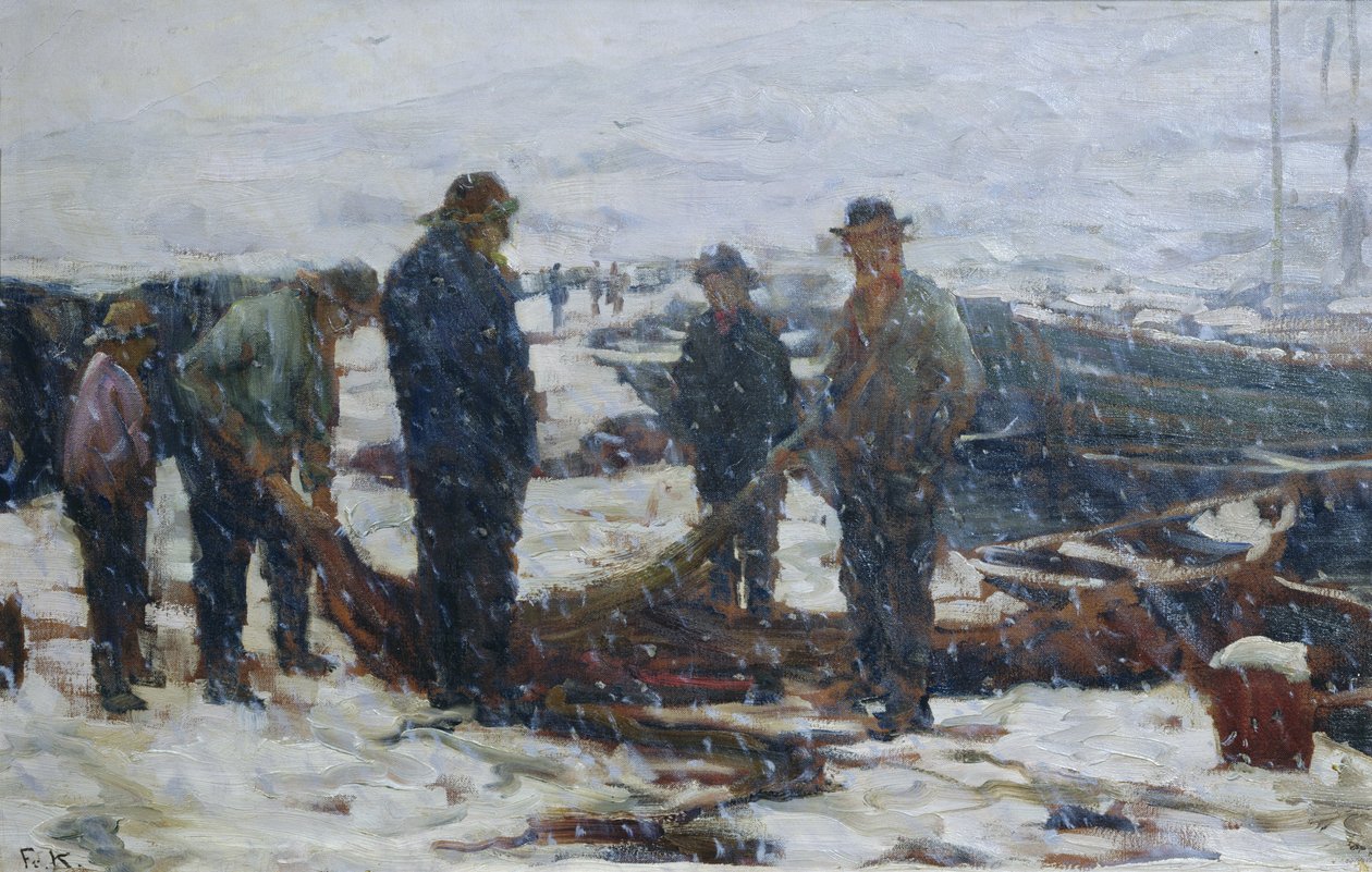 Halászok, 1900 körül (olaj, vászon) alkotó: Fredrik Kolstoe