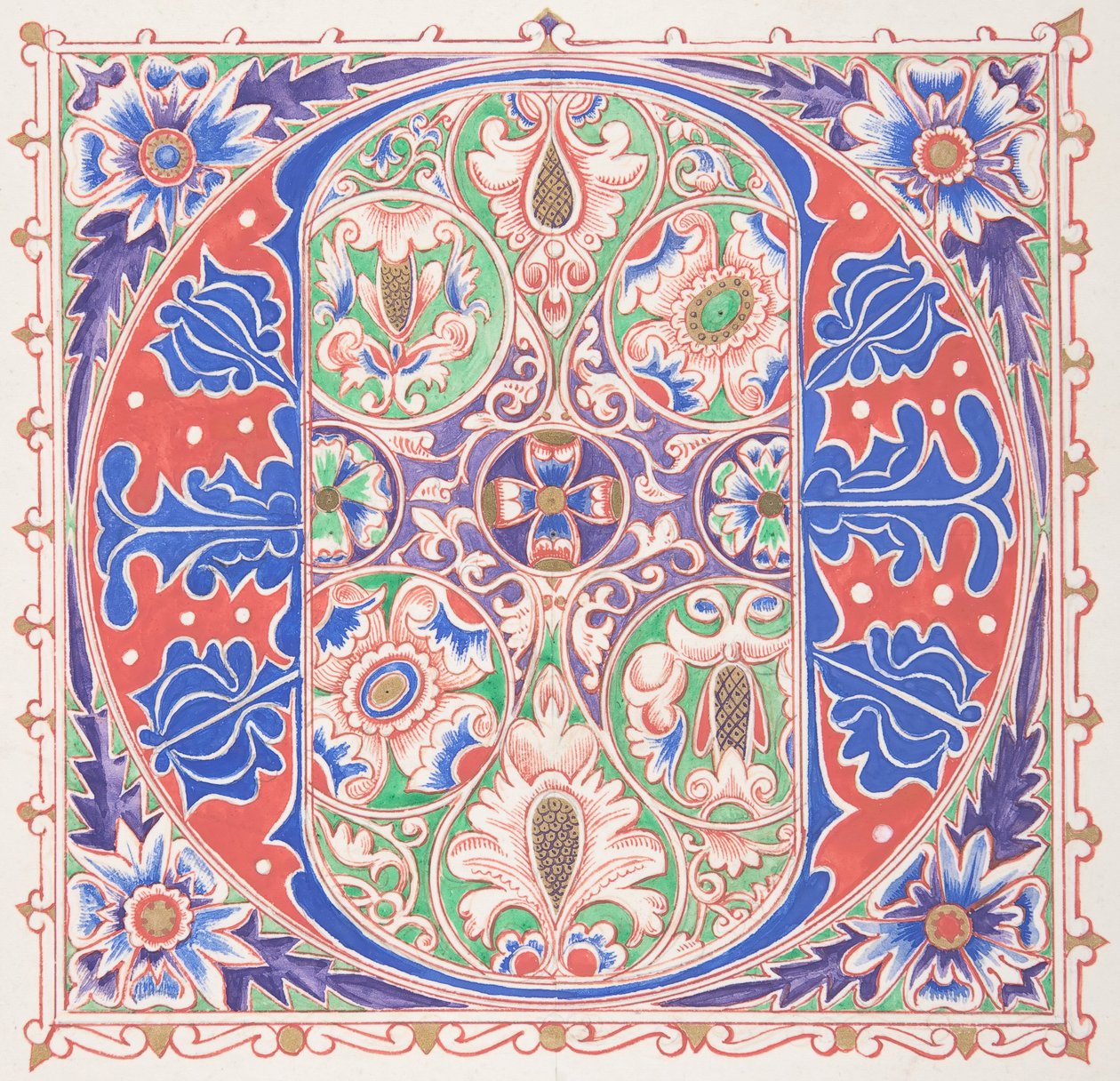 Világító Initial O, 1830-62. alkotó: Freeman Gage Delamotte