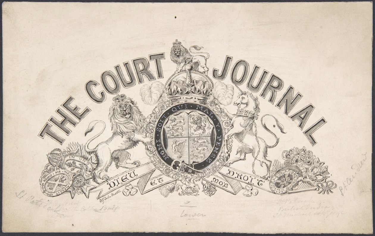 A The Court Journal címlapterve, 1830-62. alkotó: Freeman Gage Delamotte