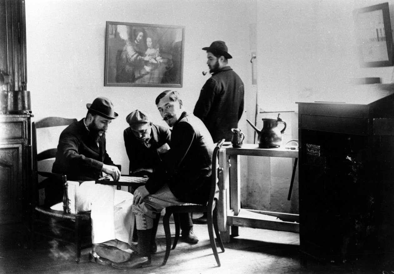 Huzatjáték a Le Relaisban, a Natanson család otthonában Villeneuve-sur-Yonne-ban, kb. 1899 alkotó: French Photographer