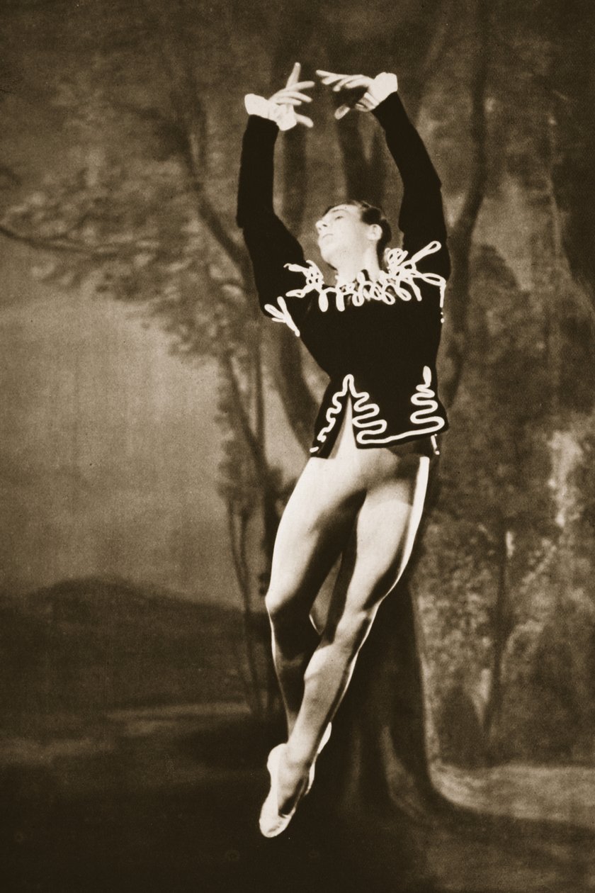 Andre Eglevsky a Hattyúk tavában, a Grand Ballet de Monte-Carlo-ból, 1949 (fotogravír) alkotó: French Photographer