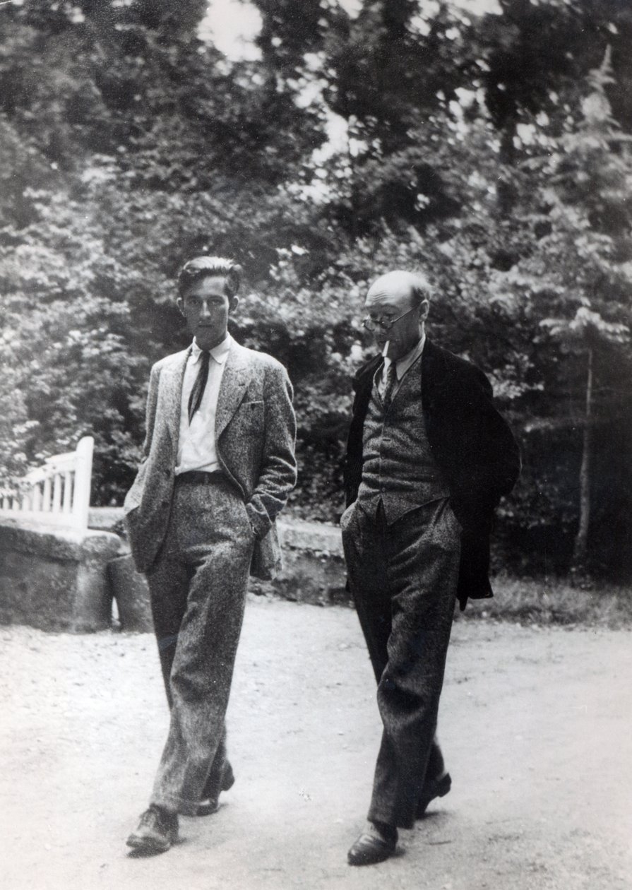Andre Gide és Marc Schlumberger Pontignyben az éves Pontigny évtizedek egyikére, 1930 körül alkotó: French Photographer
