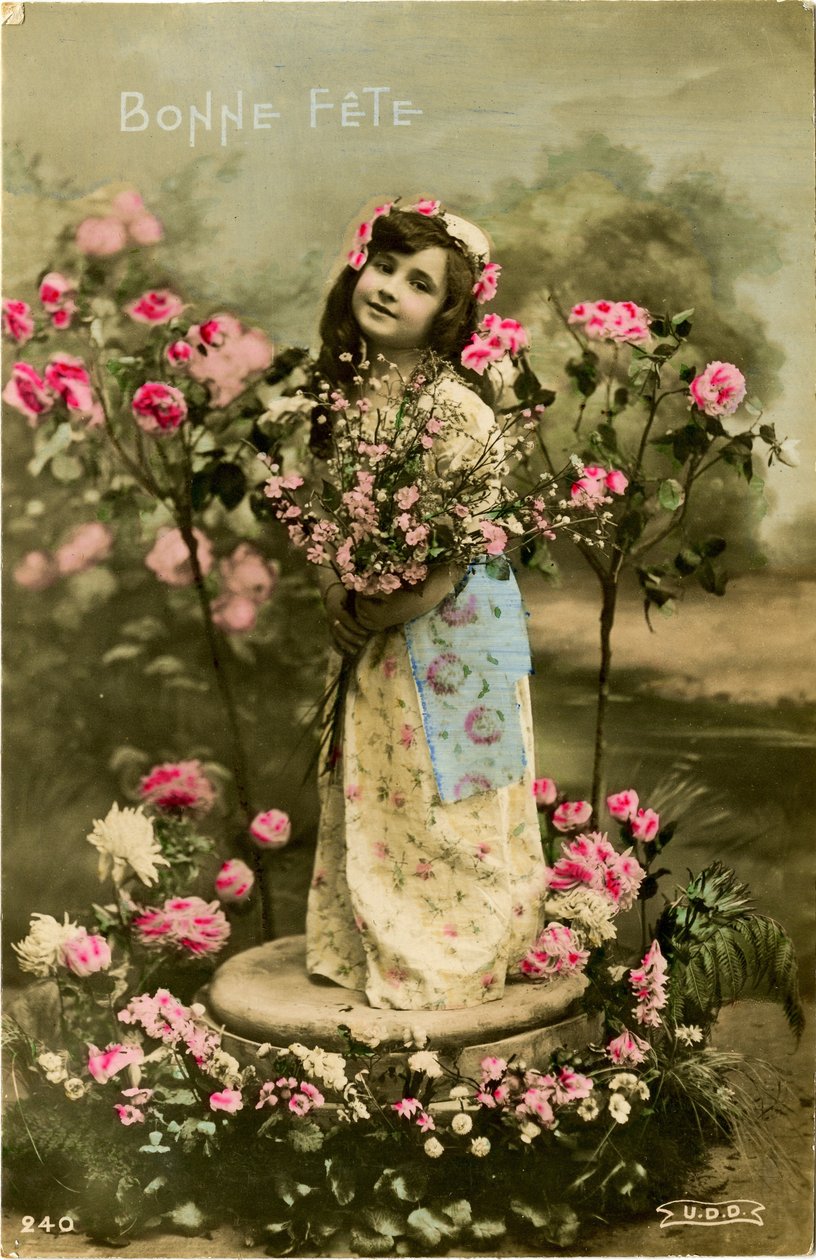 Bonne fete kártya, 1907 (színes fotó) alkotó: French Photographer