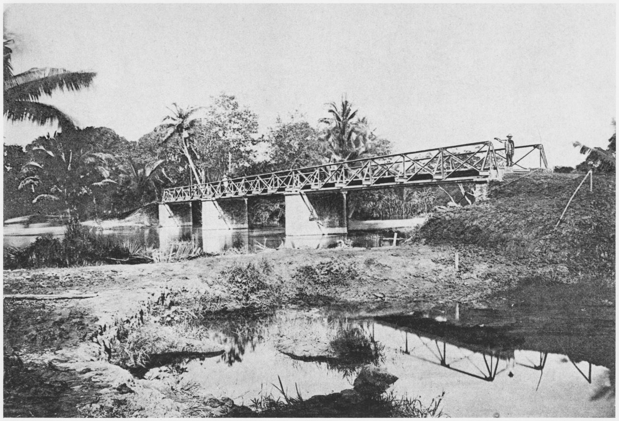 Híd a Rach Lang folyón, Saigon kerületében, 1885 alkotó: French Photographer