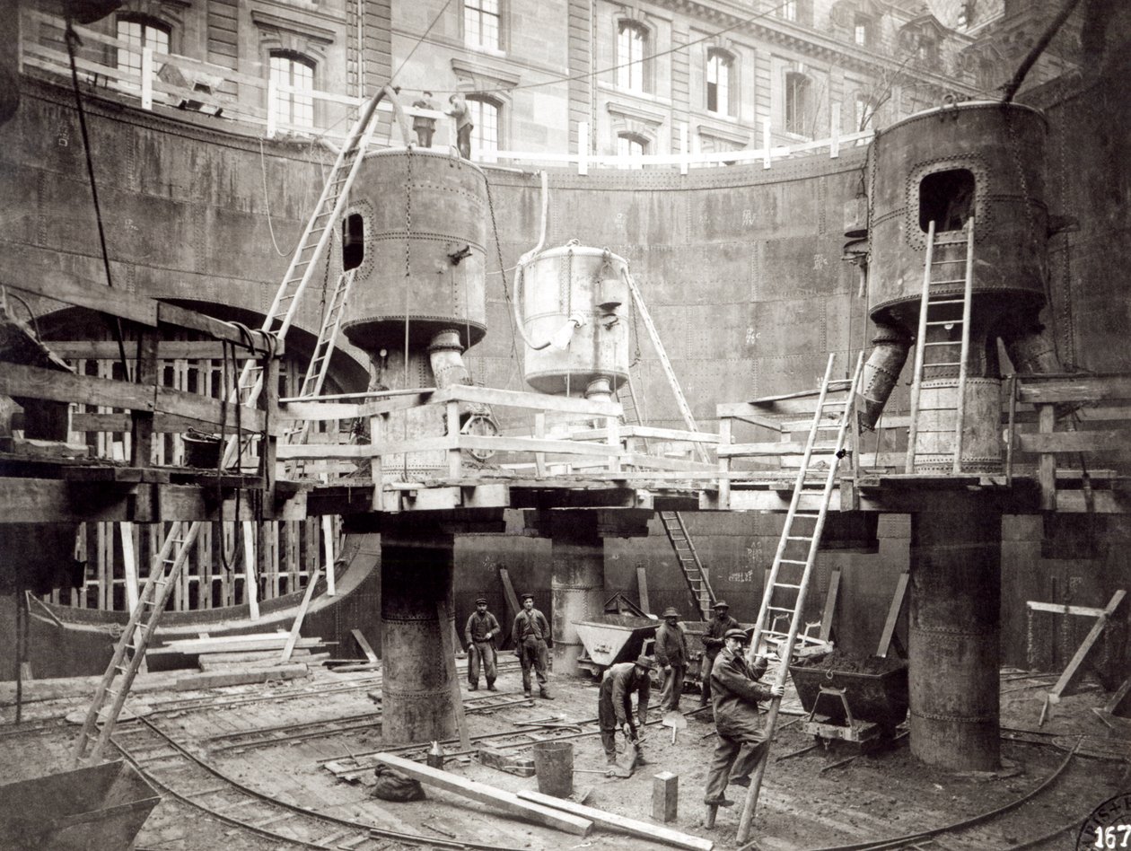 A metró építése Párizsban, 1907. január 18 alkotó: French Photographer