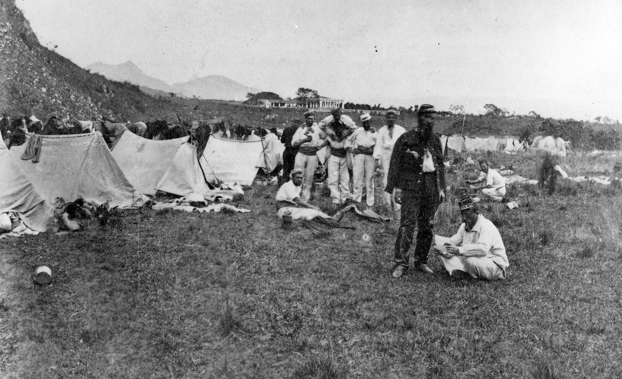 Francia katonák a táborban, 1860 körül alkotó: French Photographer
