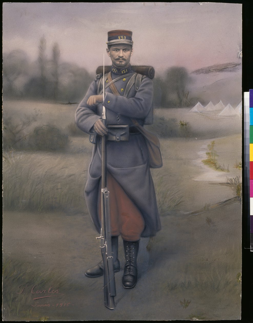 A 151. gyalogezred gyalogos katonája, 1915 (színes fotó) alkotó: French Photographer