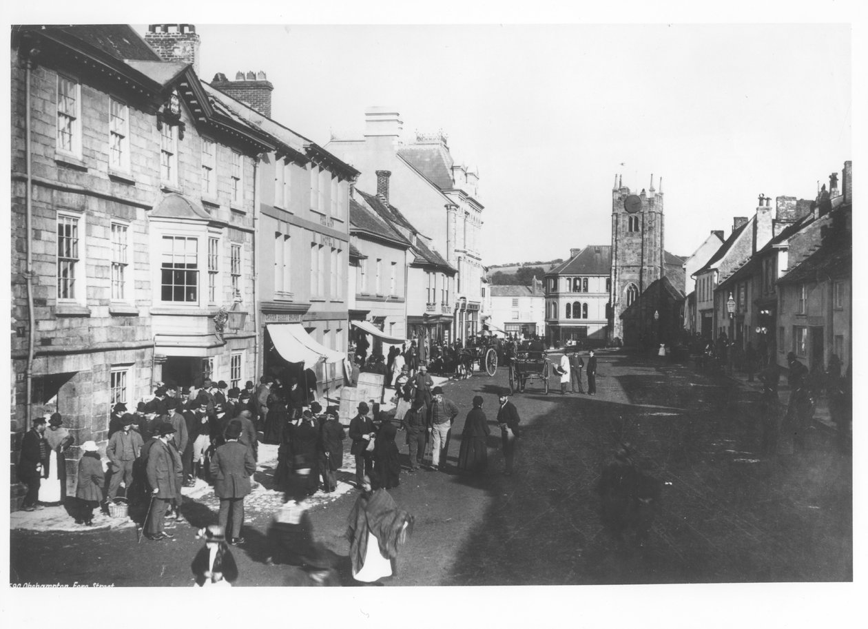 Piac Okehamptonban, Devonban, 1900 körül alkotó: French Photographer