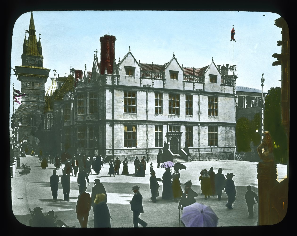 Párizsi Kiállítás: Magyar Pavilon, Párizs, Franciaország, 1900 (lámpás csúszda) alkotó: French Photographer