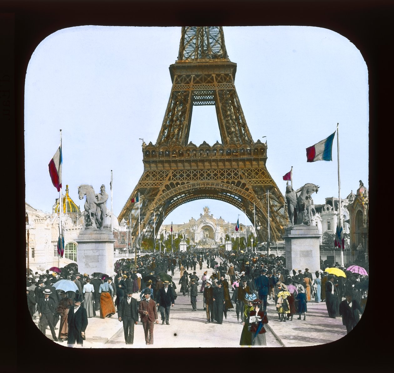 Párizsi kiállítás: Pont dJena a vízi kastély felé, 1900 (lámpás csúszda) alkotó: French Photographer