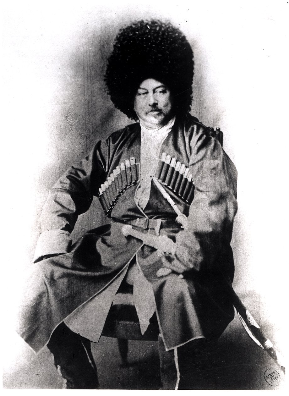 Alexandre Dumas Pere (1802-70) portréja orosz kosztümben alkotó: French Photographer