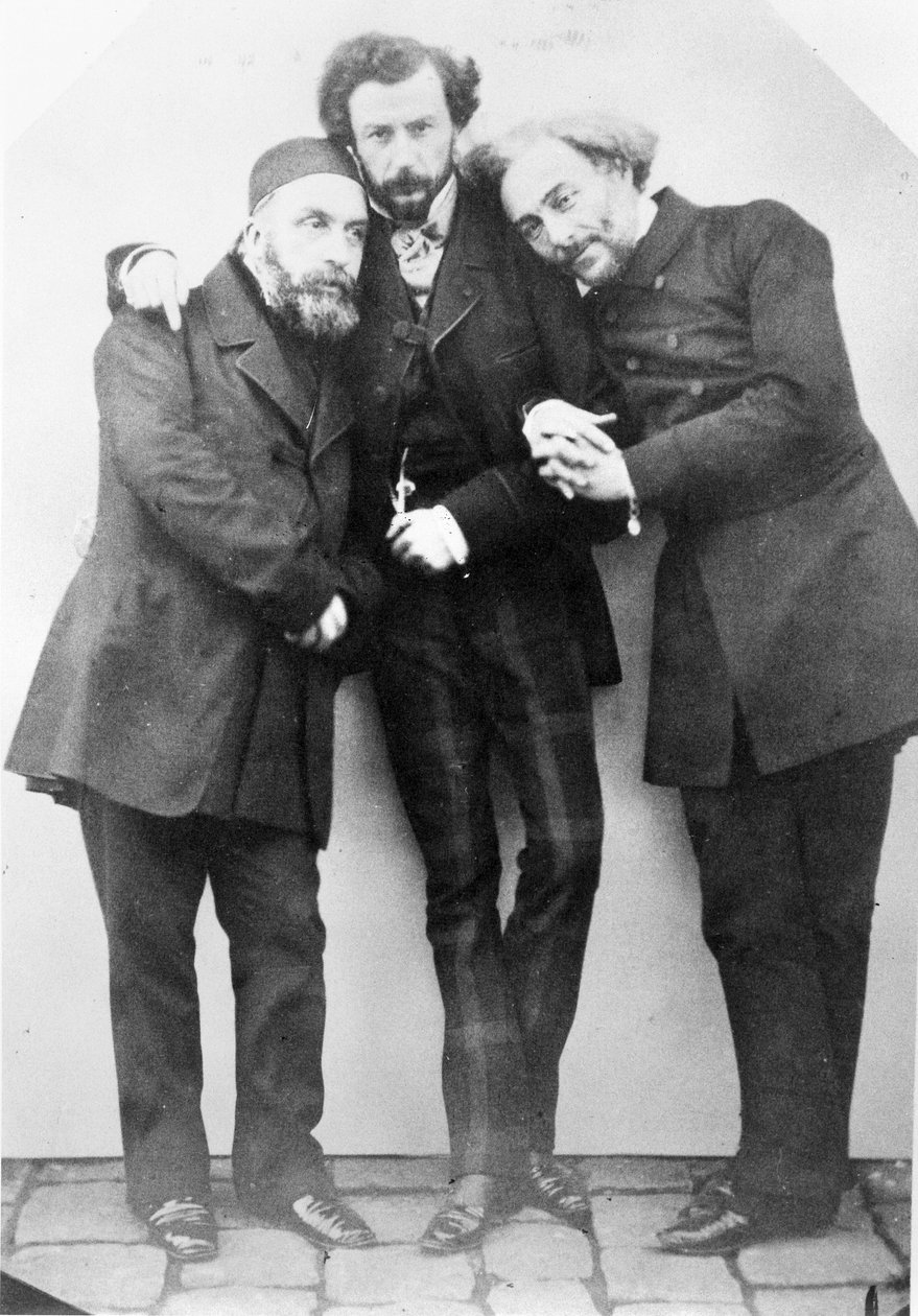 Charles Lambert-Bey (1804-64), Maxime Du Camp (1822-94) és Louis Jourdan (L-R.) portréja alkotó: French Photographer