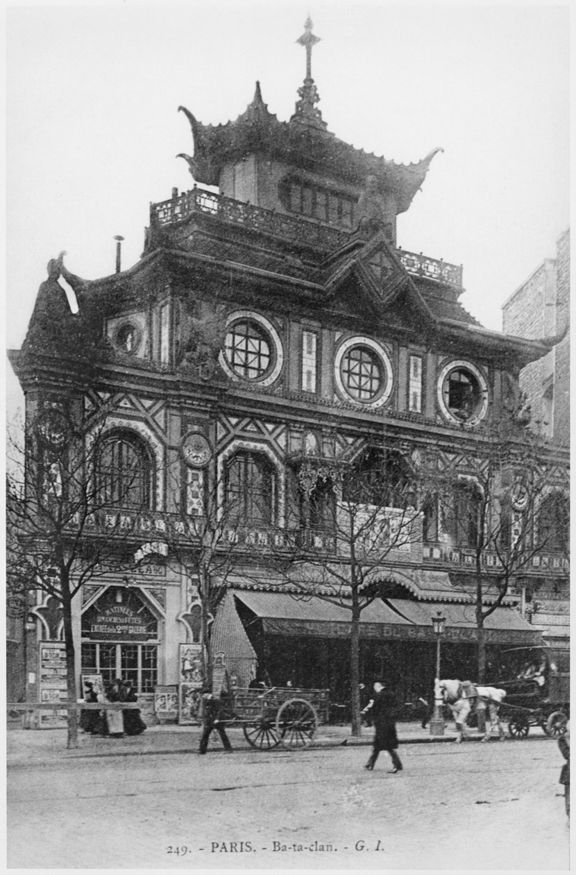 A Cafe-koncert Ba-ta-klánt ábrázoló képeslap, később Bataclan, 50 Boulevard Voltaire, Párizs, 1900 körül alkotó: French Photographer
