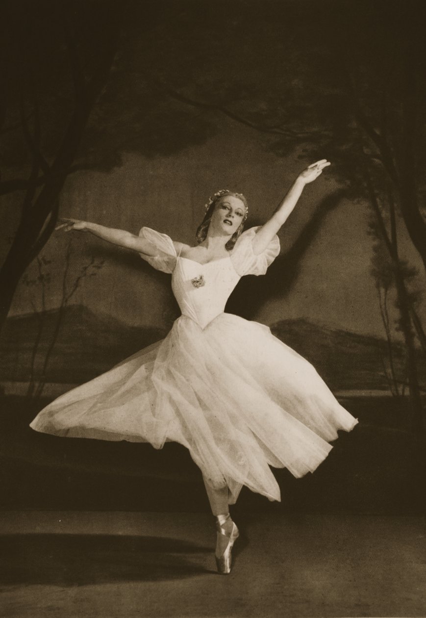 Tatiana Riabouchinska a Les Sylphidesben, a Grand Ballet de Monte-Carlo-ból, 1949 (fotogravír) alkotó: French Photographer