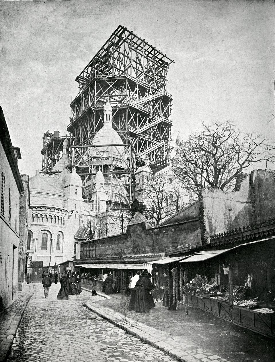A Sacre Coeur építése Montmartre-ban, 1885-90 körül alkotó: French Photographer