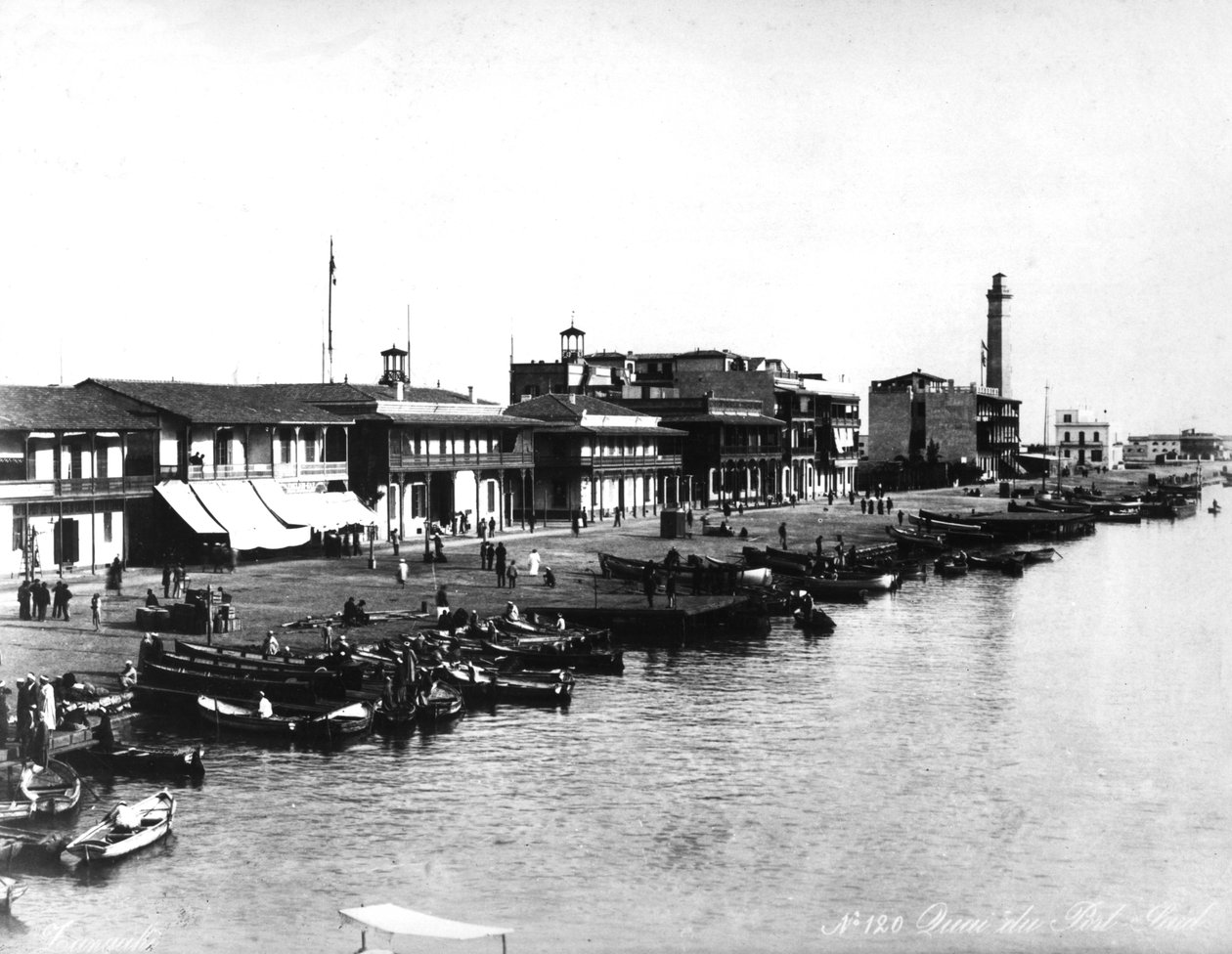 A Port Said-i rakpart, 1878 körül alkotó: French Photographer