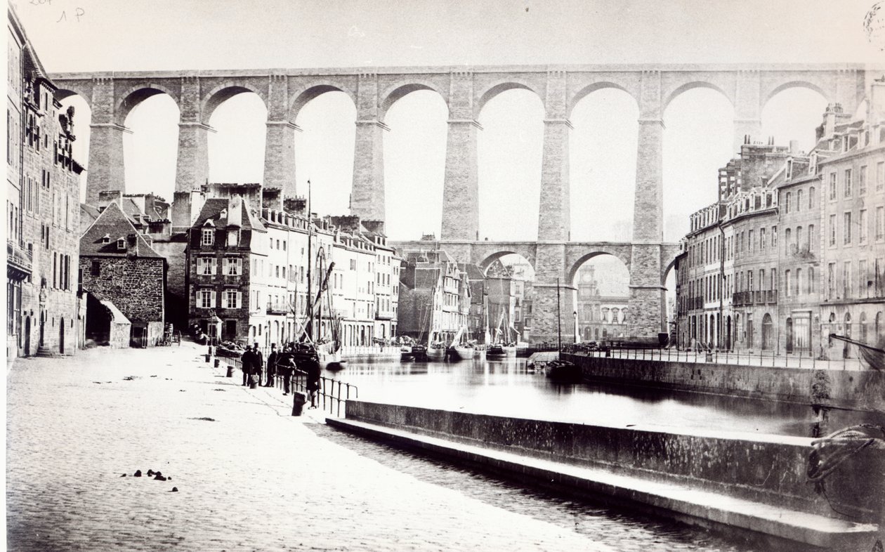 A Morlaix-i viadukt, 1880 körül alkotó: French Photographer