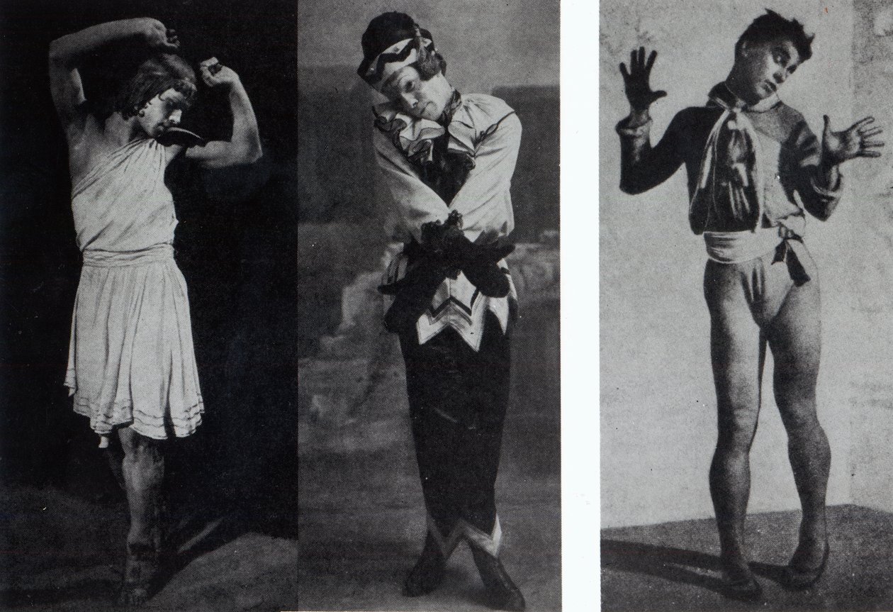 Vaslav Nijinsky Narcisse, Petrouchka és Till Eulenspiegel szerepében, 1911-16 alkotó: French Photographer