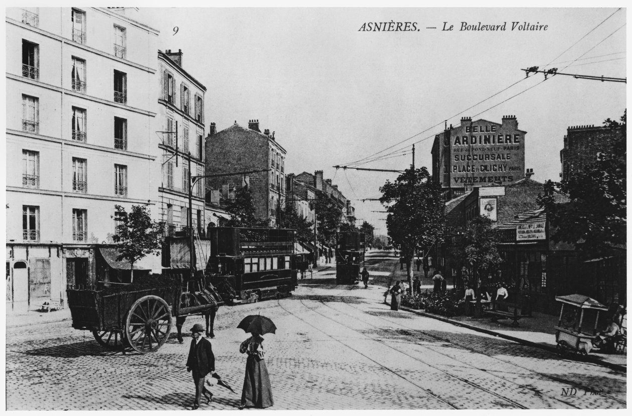 Kilátás az Asnieresre, Boulevard Voltaire, 1900 körül alkotó: French Photographer