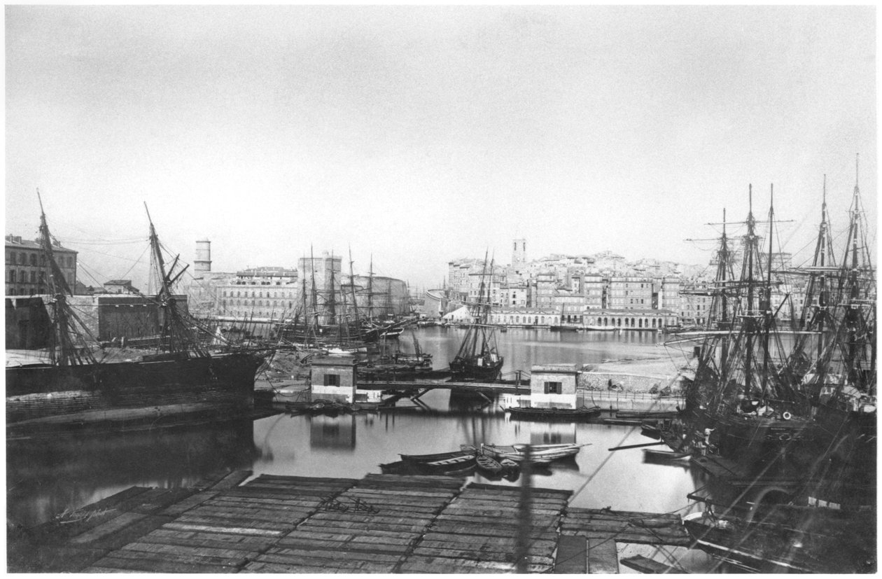 Kilátás a marseille-i kikötőre, 19. század vége alkotó: French Photographer