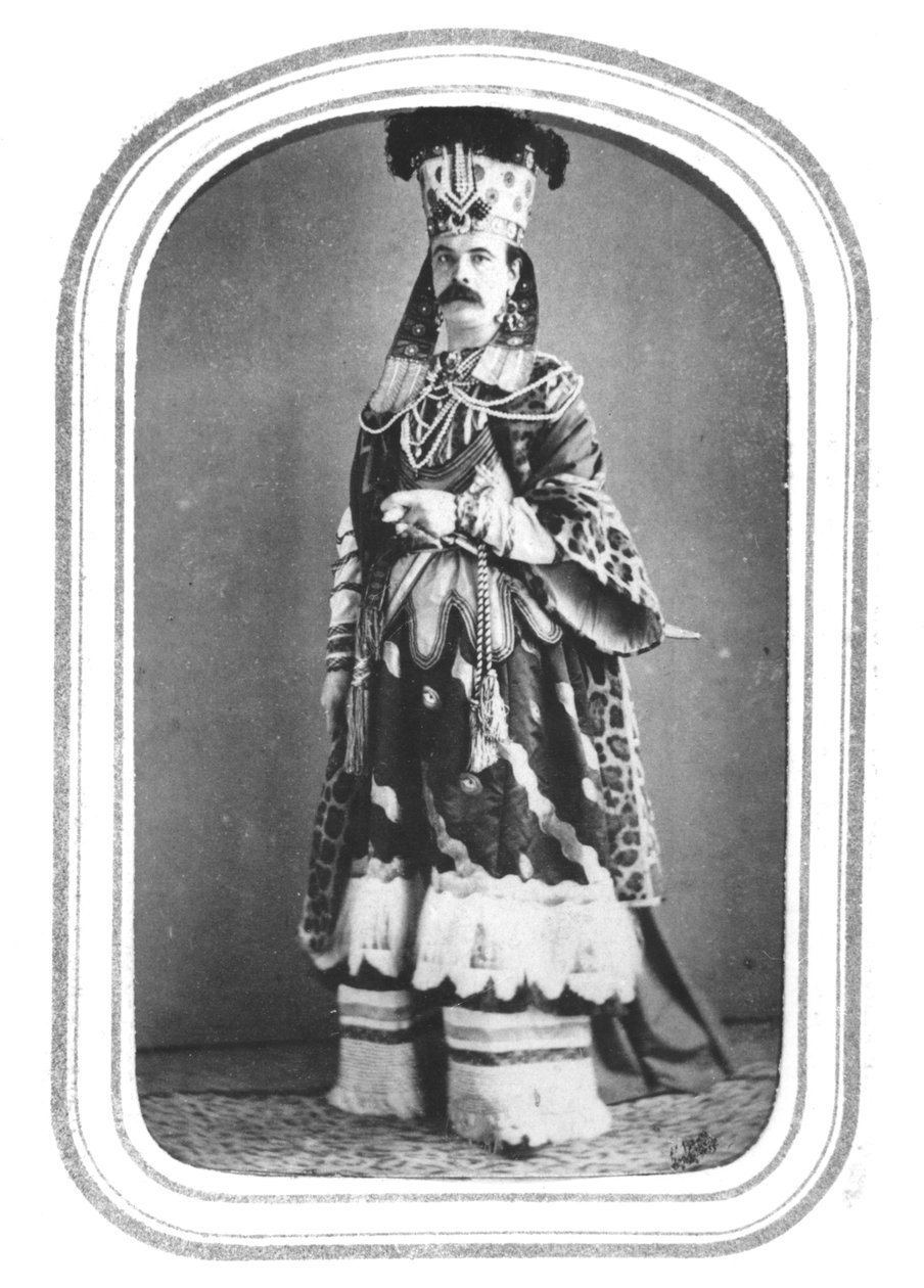 Charles Frederick Worth (1825-95) díszruhás névjegykártyája, c. 186O alkotó: French Photographer