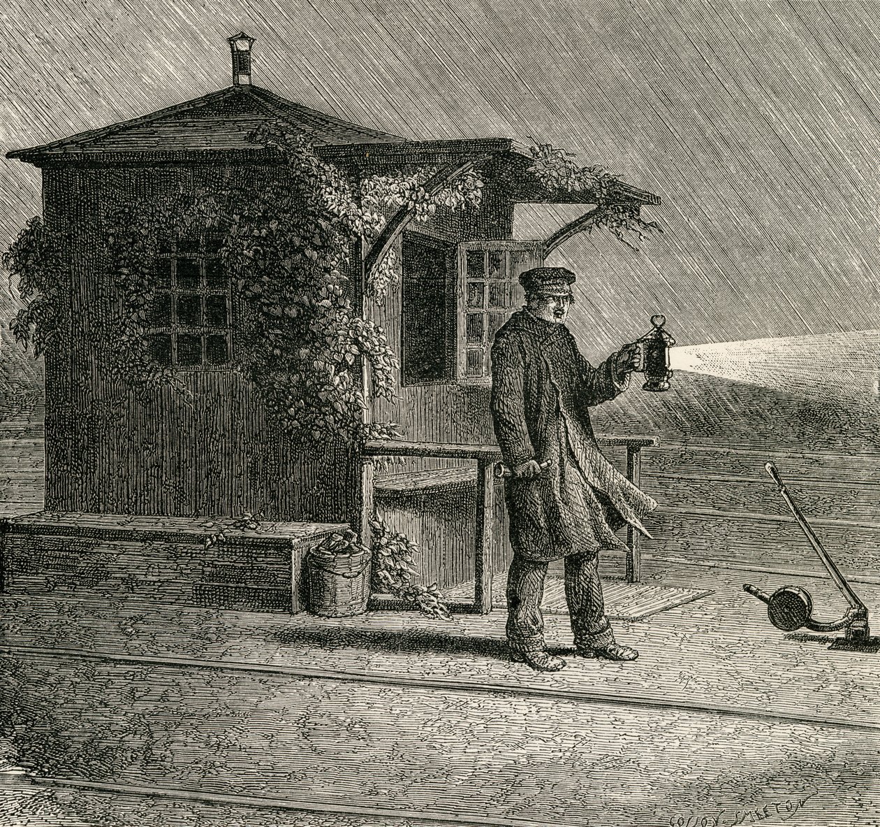 Egy francia pontozó a 19. század végén, Samuel G. Green tiszteletes „French Pictures” című művéből, 1878-ban alkotó: French School
