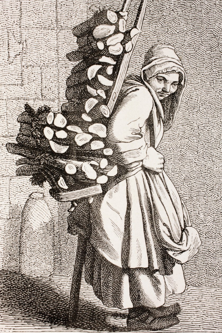 Tűzifát cipelő nő a 18. századi Párizsban, 1875-ben alkotó: French School