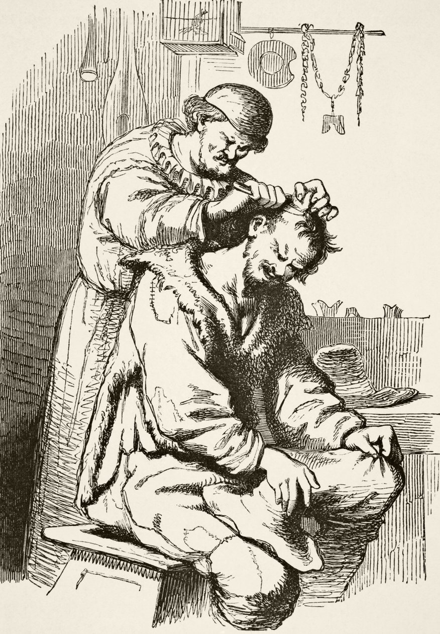 Egy műtétet végző orvos Paul Lacroix (1806-84) „Tudomány és irodalom a középkorban” című művéből, 1878-ban Londonban. alkotó: French School