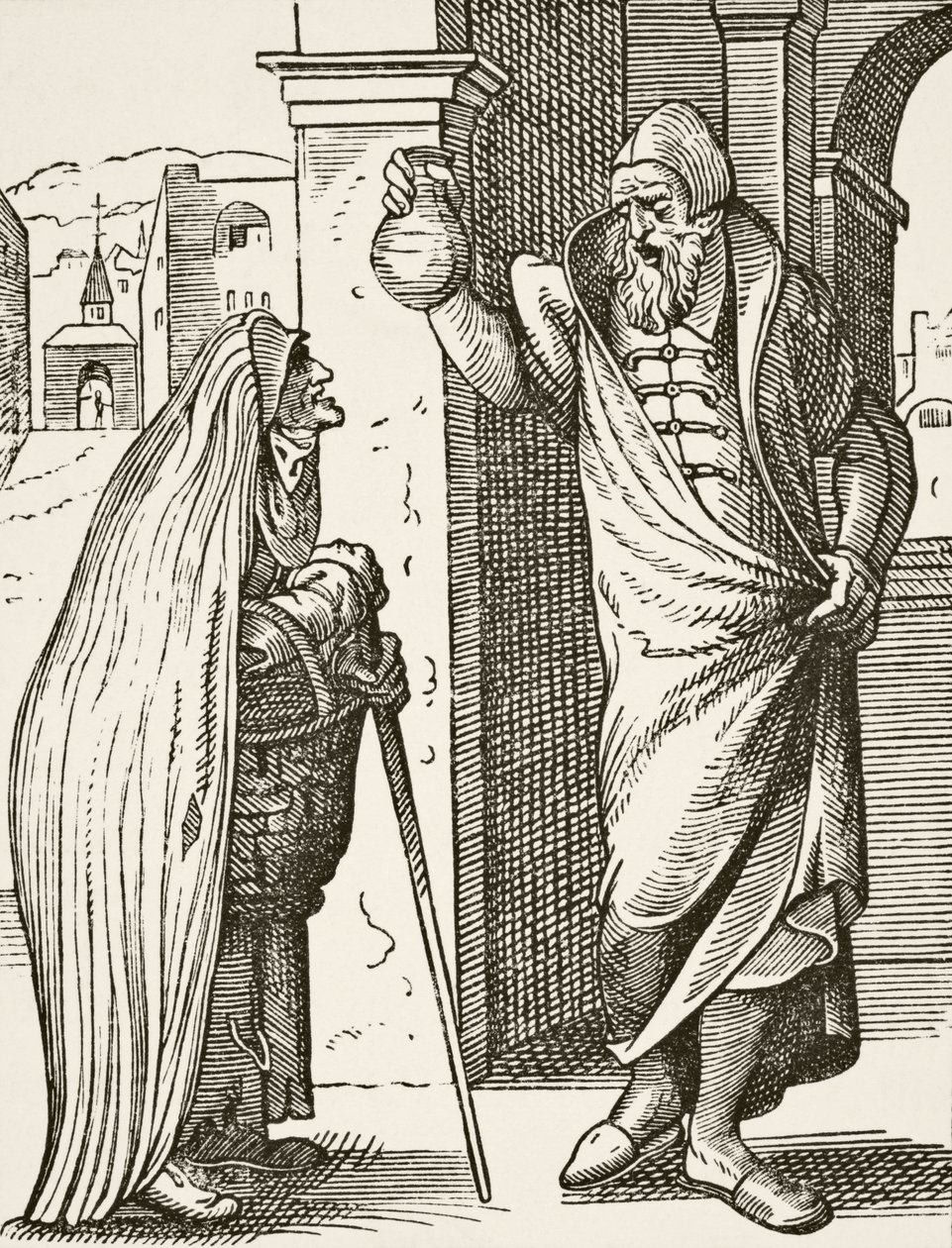 Egy orvos a 16. században, Paul Lacroix (1806-84) „Tudomány és irodalom a középkorban” című művéből, 1878-ban Londonban. alkotó: French School