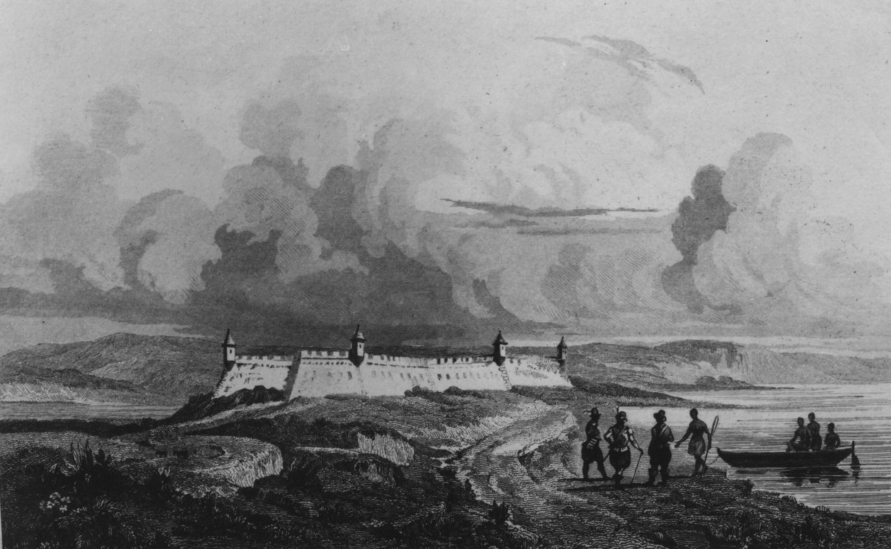 Ősi erőd a Rio-Grande-on, Ferdinand Denis és Cesar Famin „Bresil, Colombie et Guyanese” alkotásából, 1837 alkotó: French School