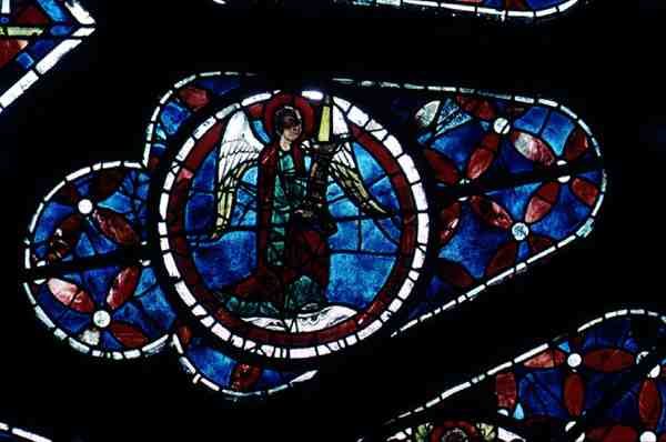 Angyal, részlet az északi rózsaablakból, 1223 körül alkotó: French School