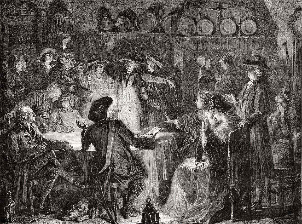 A királyi család letartóztatása Varennes-ben, 1791. június 21 alkotó: French School