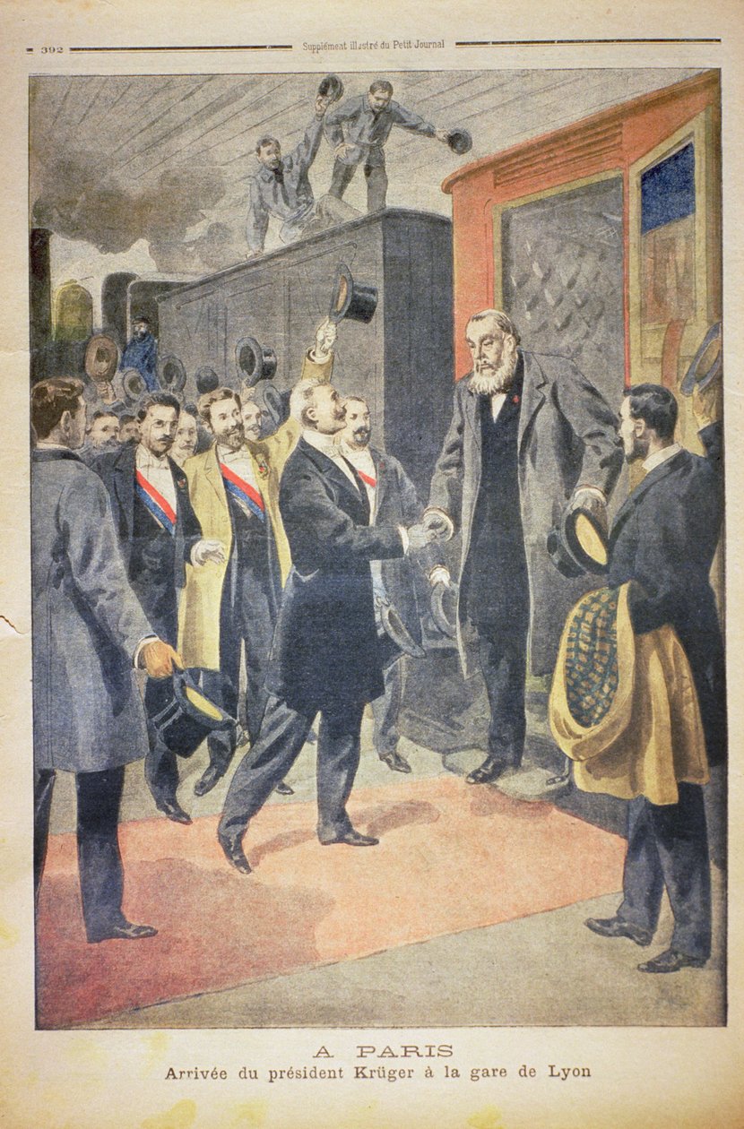 Párizsban: Kruger elnök érkezése a Gare de Lyonba, illusztráció a „Le Petit Journal”-ból, 1900. december 9. (lásd még: 116054) alkotó: French School