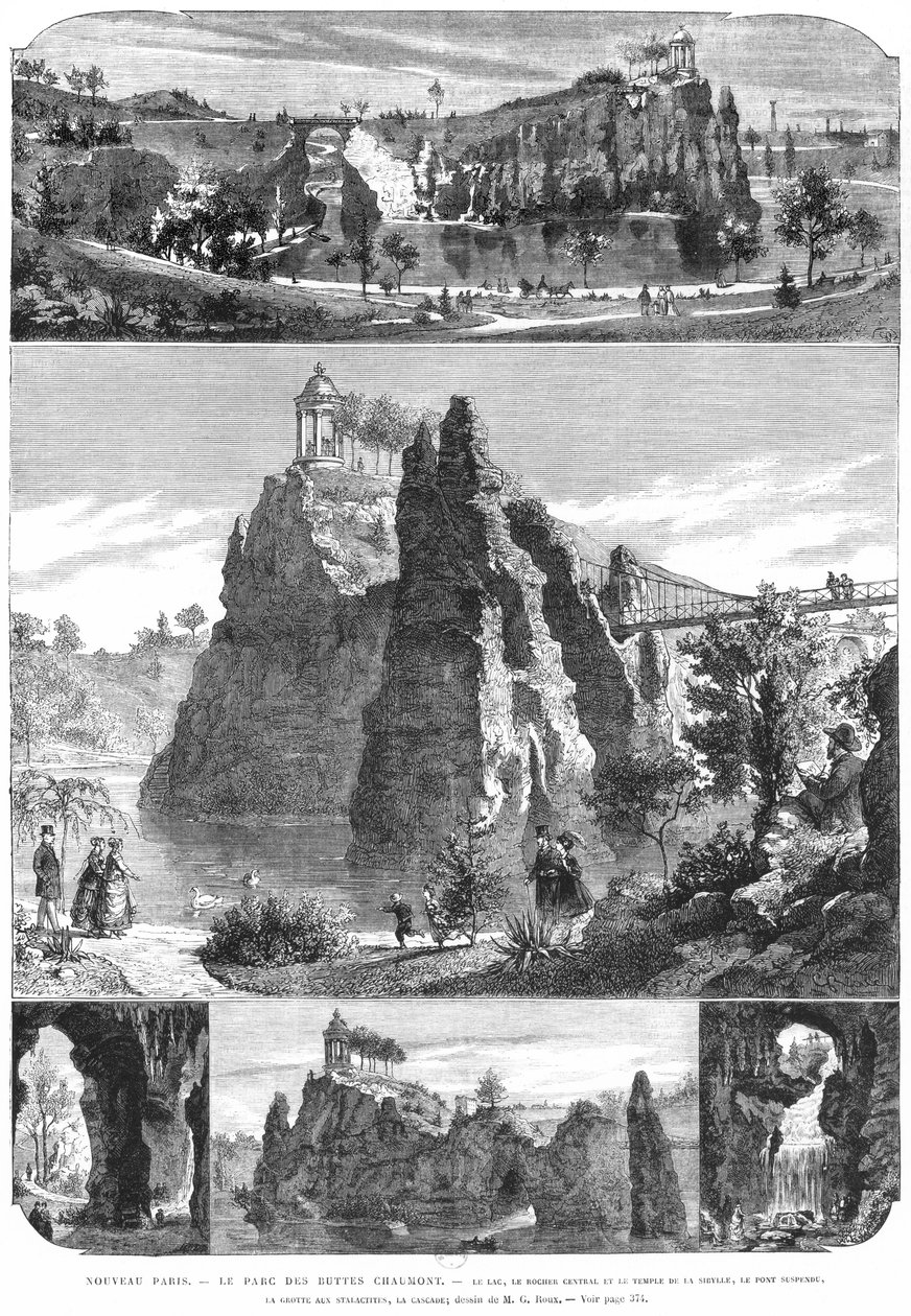 Buttes-Chaumont park, Új Párizs alkotó: French School