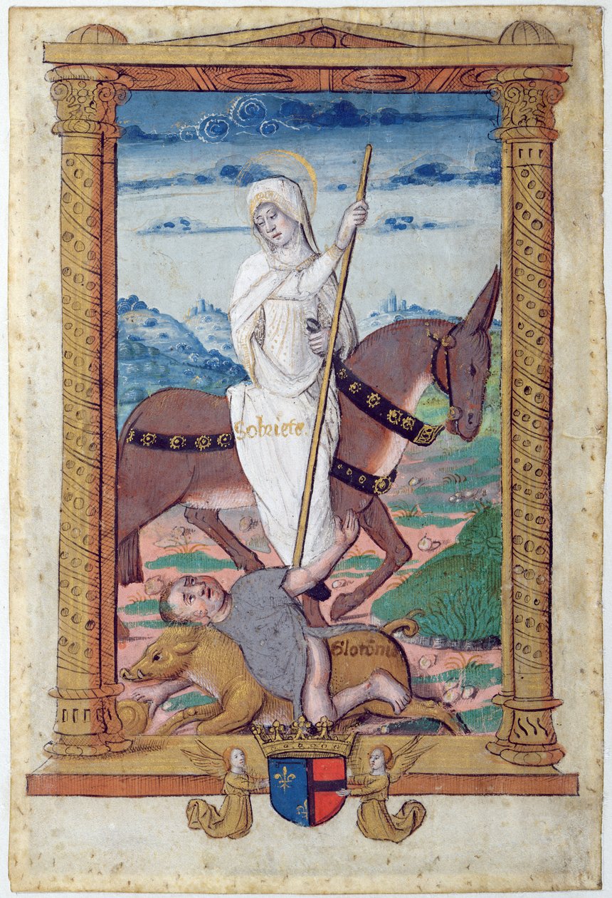 CL 22718E Józanság a falánkság ellen, a „Rondeaux des Vertus”-ból, Louise de Savoie számára készült alkotó: French School