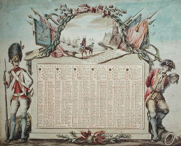Naptár 1780-ra alkotó: French School