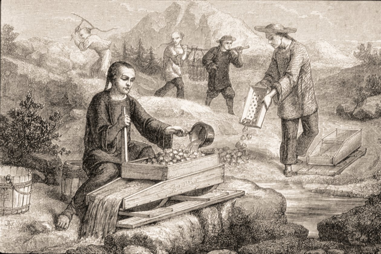 Kaliforniai aranykutatás az 1860-as években alkotó: French School