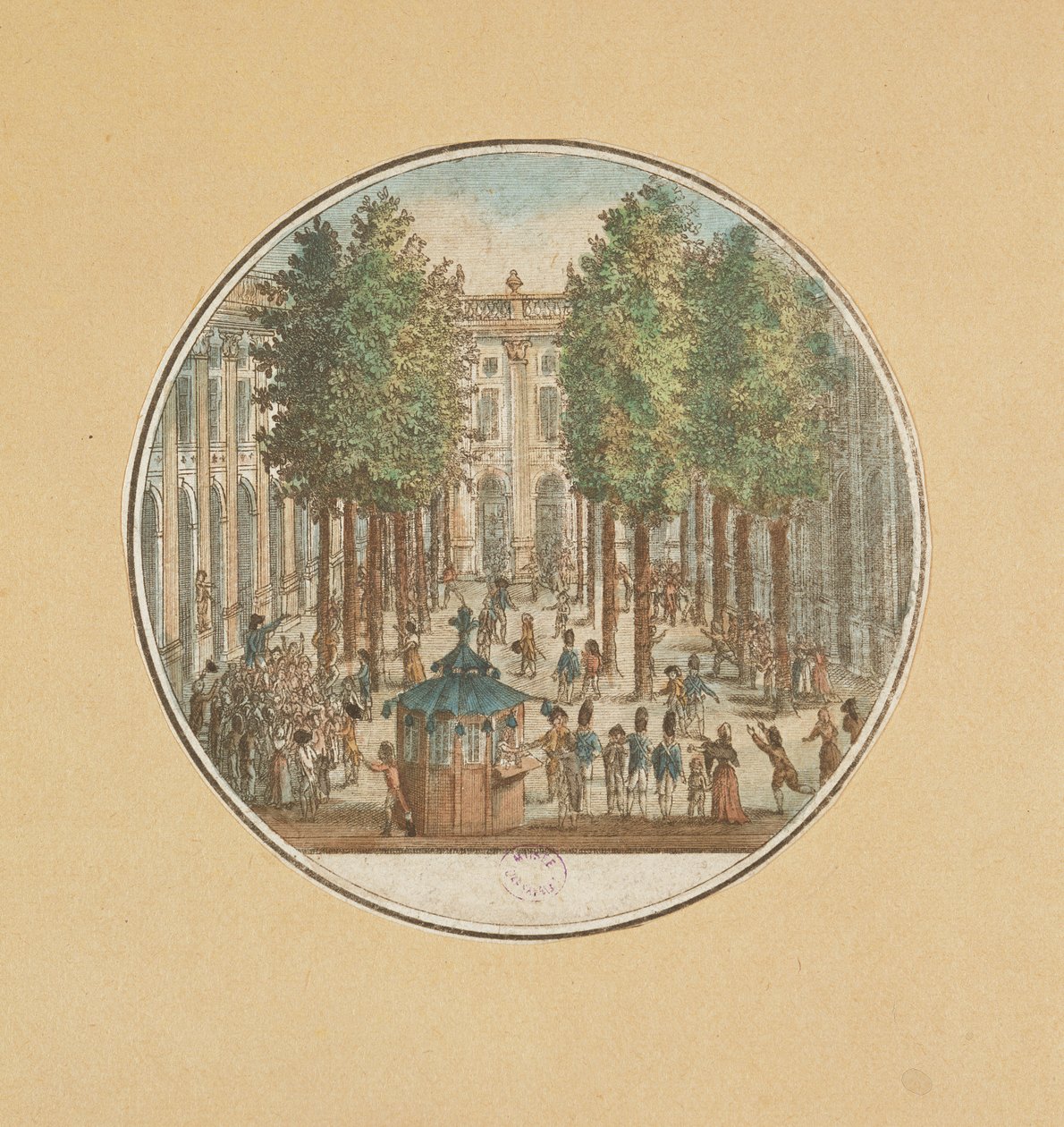 Camille Desmoulins beszéde a Palais Royalban, 1789. július 12. alkotó: French School