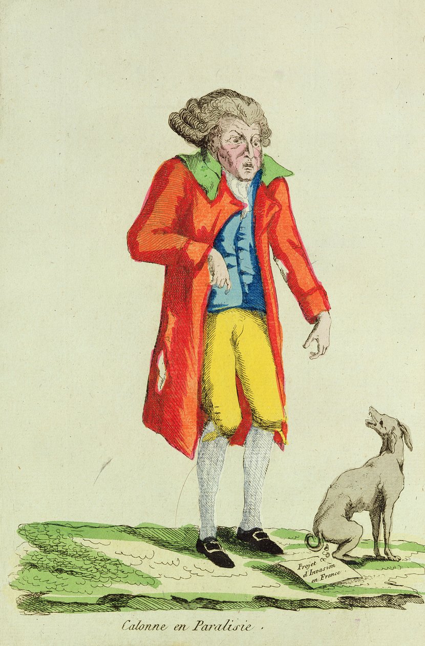 Calonne megbénult karikatúrája alkotó: French School
