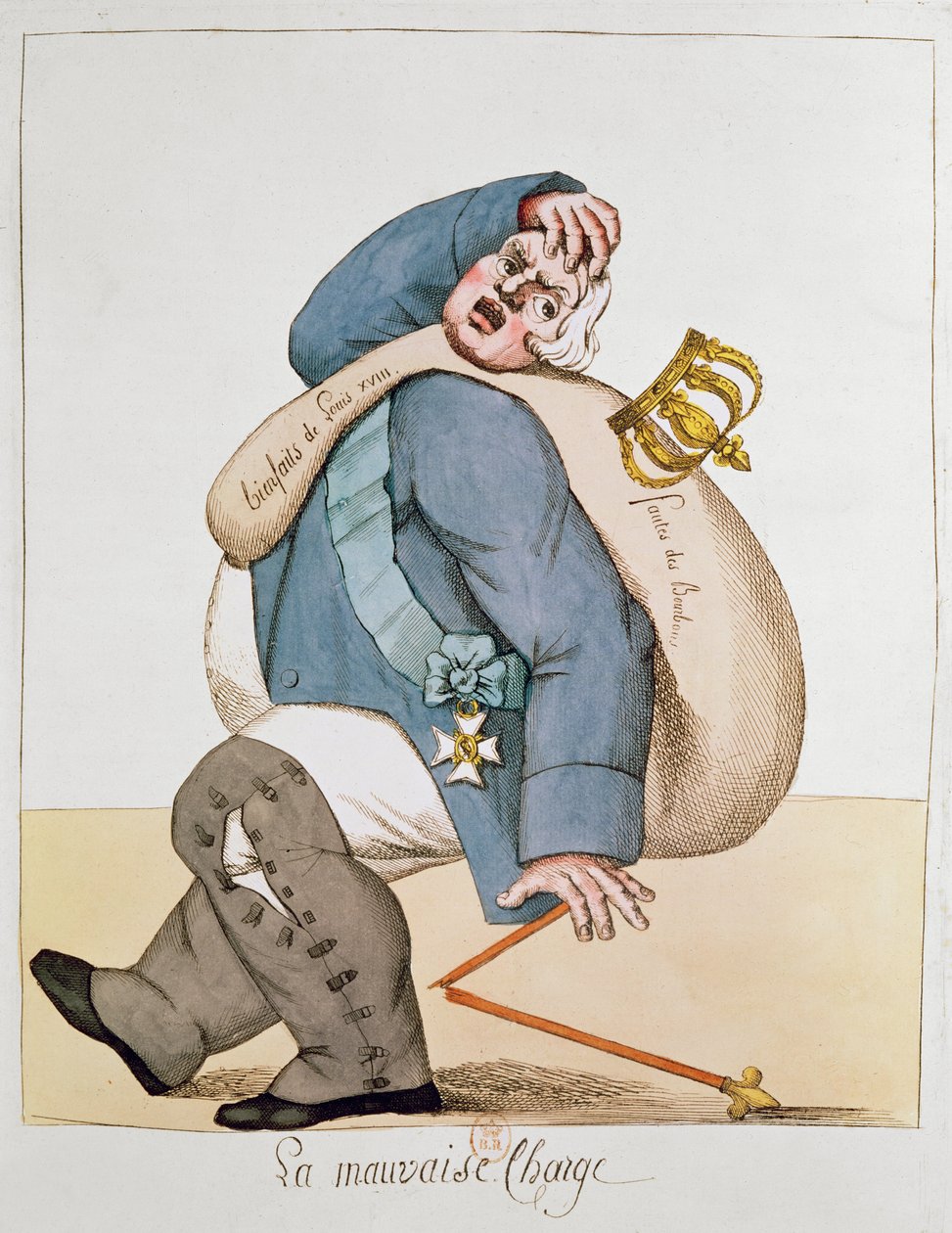 XVIII. Lajos (1755-1824) karikatúrája 1815 alkotó: French School