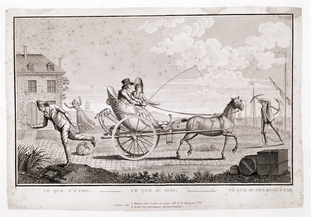 Az új gazdagság karikatúrája, 1795 körül alkotó: French School
