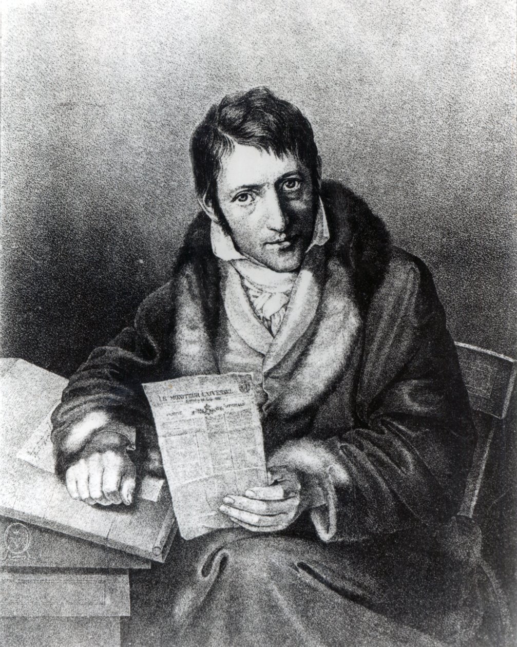 Charles-Joseph Panckoucke a „Le Moniteur Universel” másolatával a kezében alkotó: French School