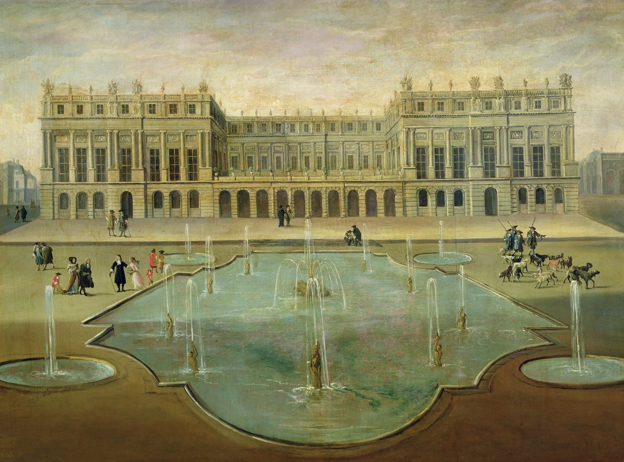 Chateau de Versailles a kert felőli oldaláról, 1678 előtt alkotó: French School