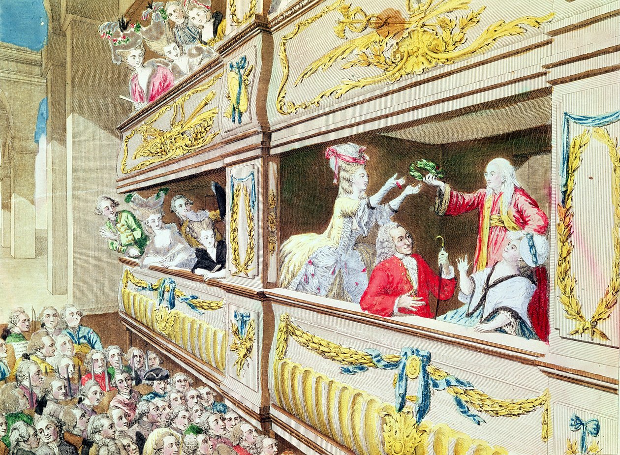 Voltaire megkoronázása a Theater Francaisban, 1778 alkotó: French School