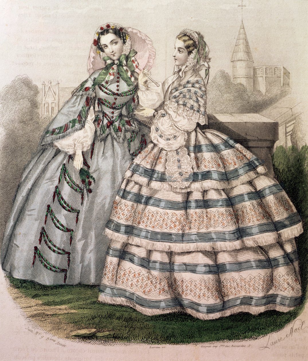 Nappali ruha 1858-ra, Barreau metszetével alkotó: French School