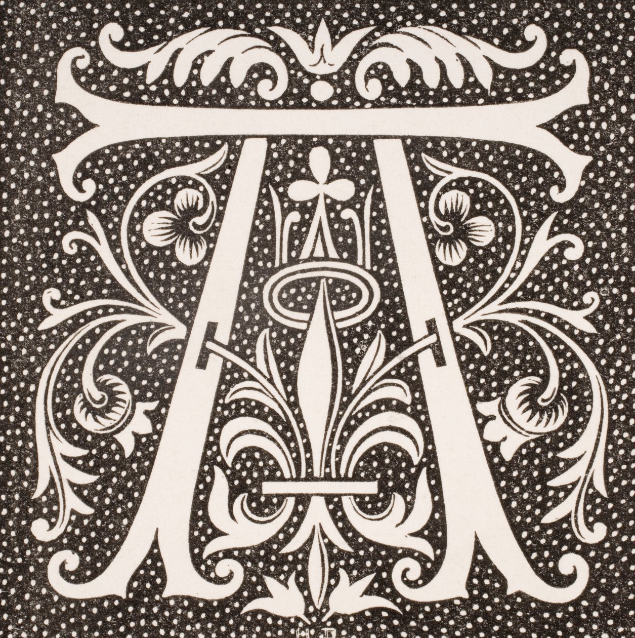 A díszített "A" betű Paul Lacroix (1806-84) "Le Moyen Age et La Renaissance" című művéből, 1847-ben alkotó: French School