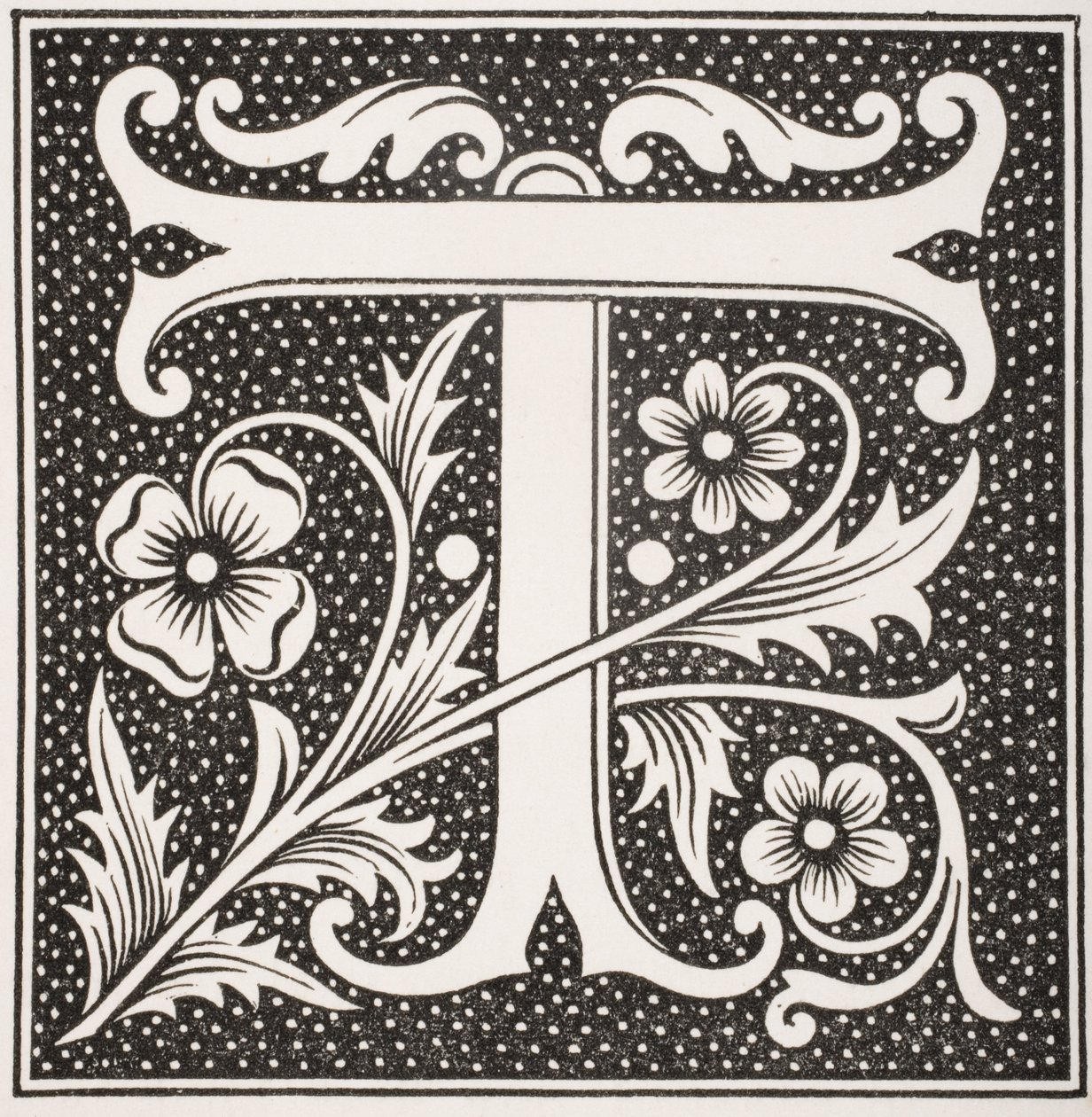 Díszített "T" betű Paul Lacroix (1806-84) "Le Moyen Age et La Renaissance" című művéből, 1847-ben alkotó: French School