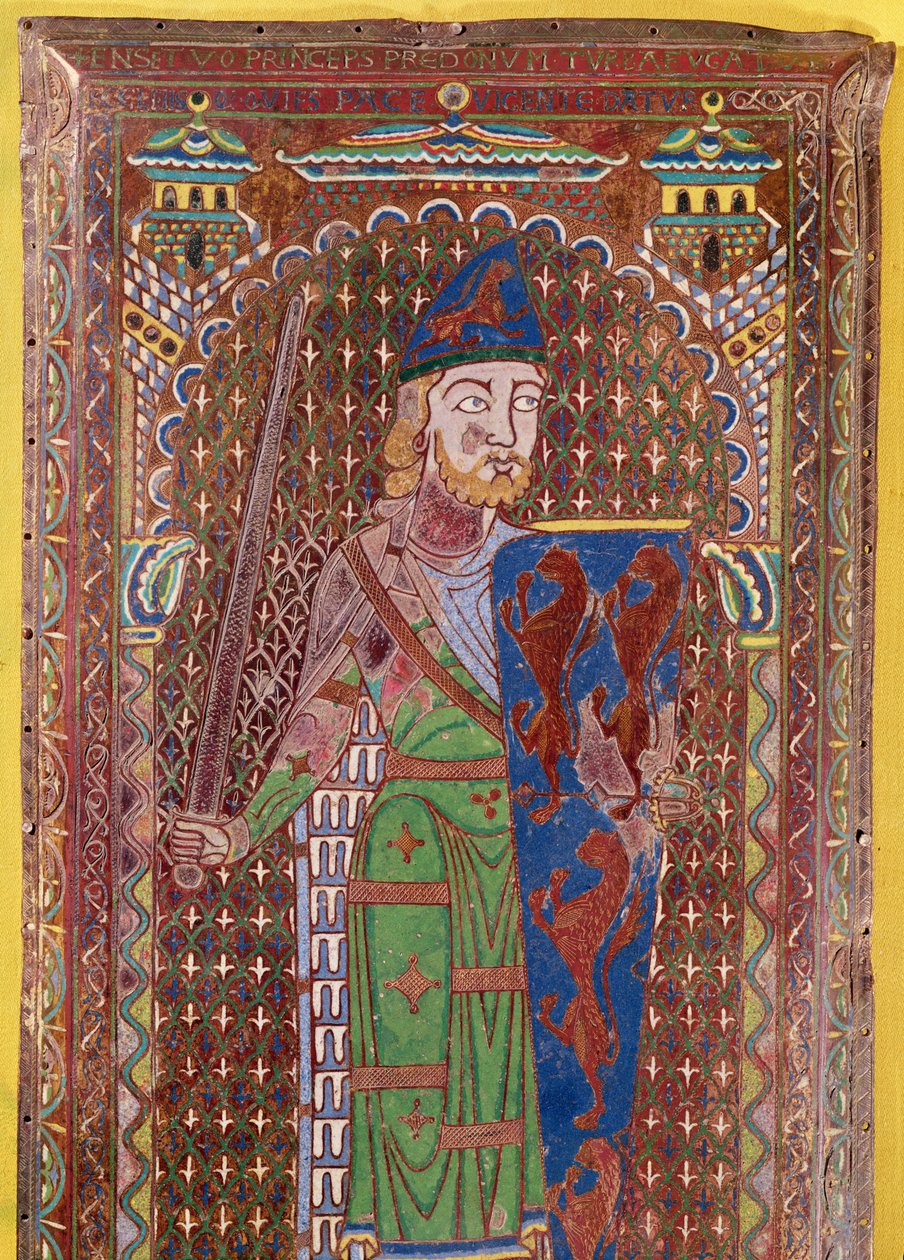 Részlet Geoffrey Plantagenet, 1151-55 körüli sírtáblájáról (zománcozott aranyozott réz) (lásd még: 179331) alkotó: French School