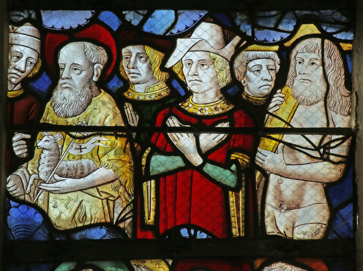 A Krisztus második eljövetelét ábrázoló ablak részlete, 1470-1500 (2921838 részlet) alkotó: French School